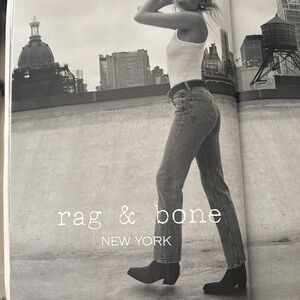 Rag&bone perforated black leather classic Newbury 38.5=8 ankle boot chic quality